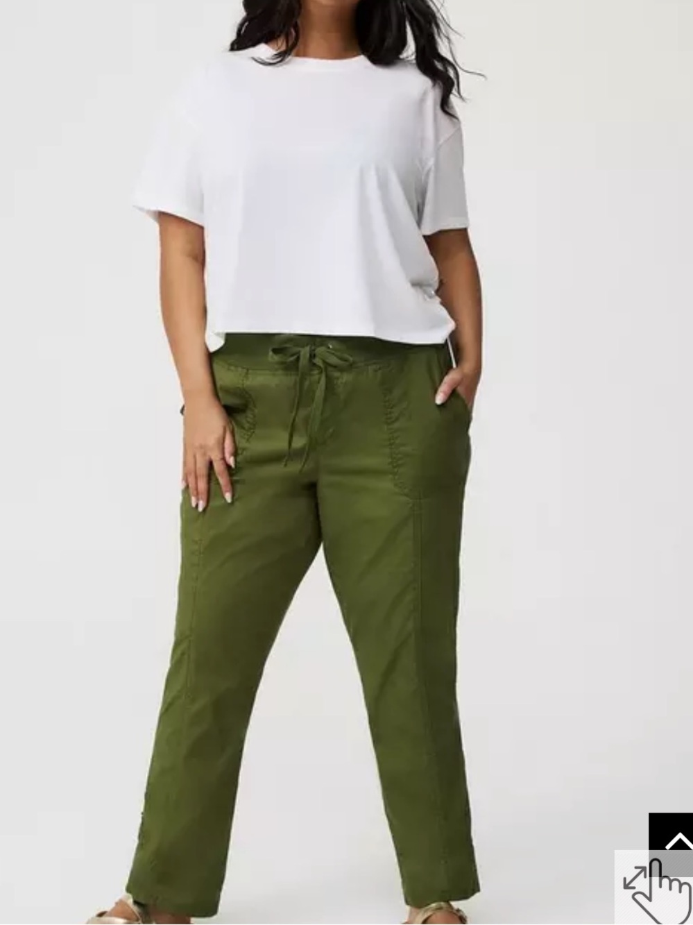torrid Olive Drawstring Straight-Leg Utility Pants
